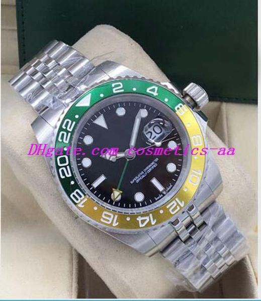 

new mens crown gmt ii 126710 blro jubilee ceramic bezel watch b/p unworn steel bracelet automatic fashion men's watches wrist, Slivery;brown
