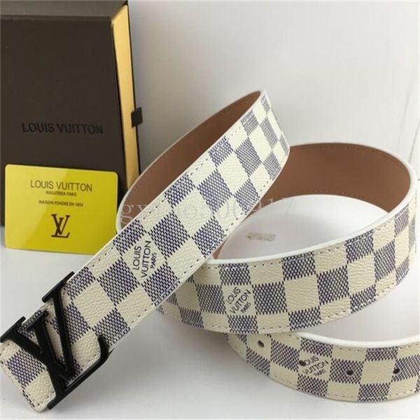 

brand men's box belt luxury letter leather leather automatic buckle belt men's casual jeans belt, Black;brown