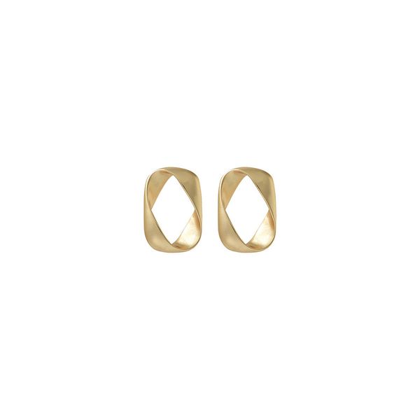 

2020 new popular hollow ear studs simple fashion alloy matte earrings, Golden