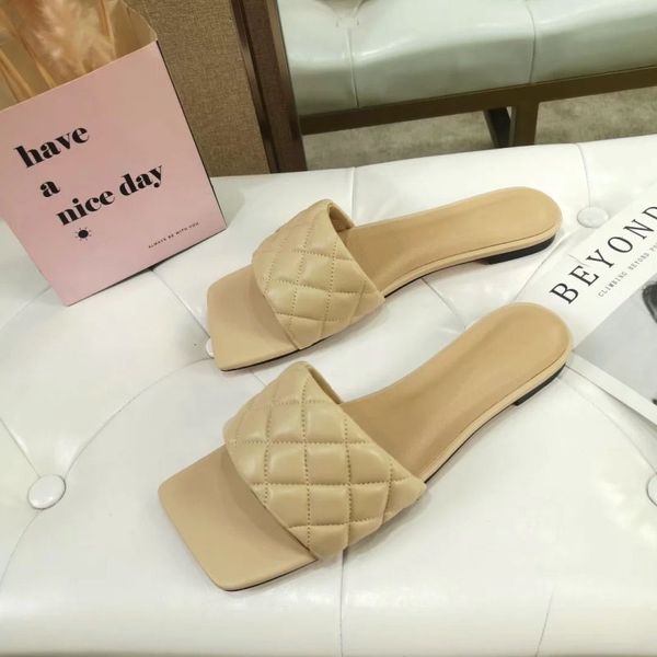 

2020 new sandals wholesale stripes sandals denim flat slippers shoes ladies summer outdoor beach causal flip flops genuine leather sole box, Black