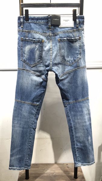 

20s new arrival d2-mens designer jeans dark black embroidery style fashion stripes mens jeans motorcycle biker causal hip hop sold #009, Blue