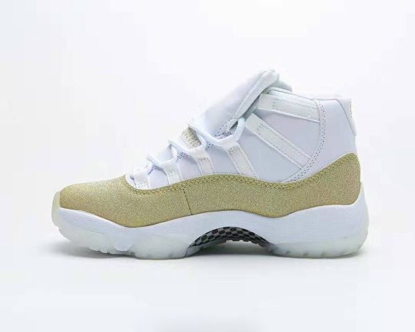 

11 metallic gold basketball shoes men women 11s white gold sports shoes