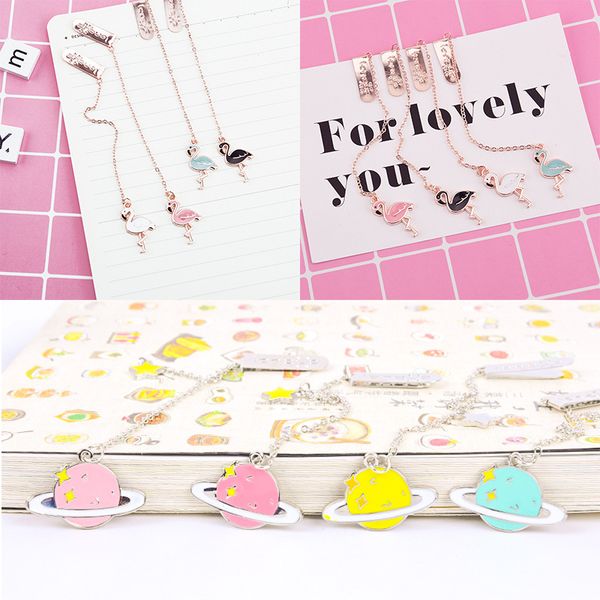 

colorful star pendant bookmark flamingo cloud bookmarker stationery school office supply escolar papelaria