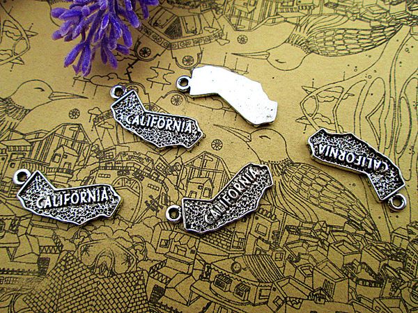 

30pcs--california charms antique tibetan silver california charms pendants ,diy supplies 26x12mm, Bronze;silver
