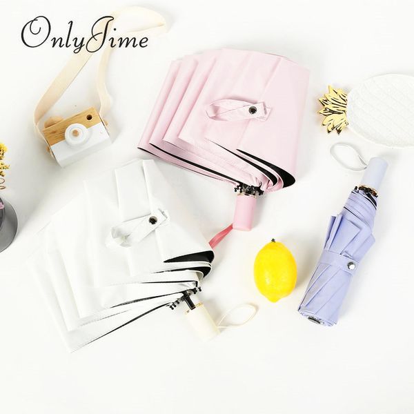 

only jime simple solid color umbrella black plastic coating anti-uv sun umbrella folding dual-use delicate and compact