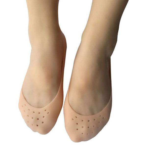 

1 pair comfortable moisturizing foot sock full length breathable silicone gel socks moisturizing cracked foot skin care tool, Black
