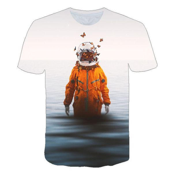 

лето 3d printed мужские футболки модельер crew neck short тройники повседневный сыпучие мужские топы, White;black