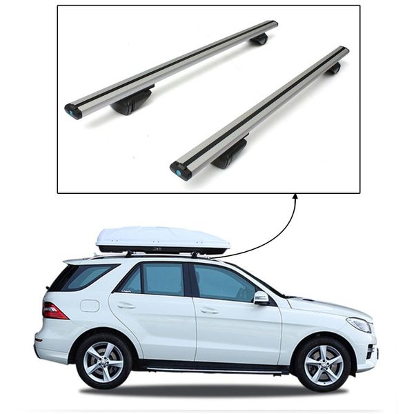 

2x universal 120cm car roof rack cross bar lock anti-theft rail lockable adjustable cargo luggage carrier max load 220lb