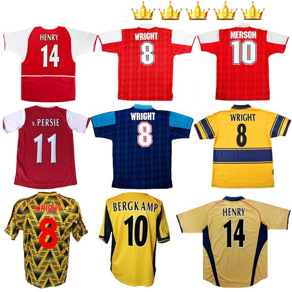 

2002 2003 1991 1993 1994 1997 2000 2002 2006 henry retro soccer jersey wright fabregas ljungberg vieira v.persie bergkamp football shirt, Black;yellow