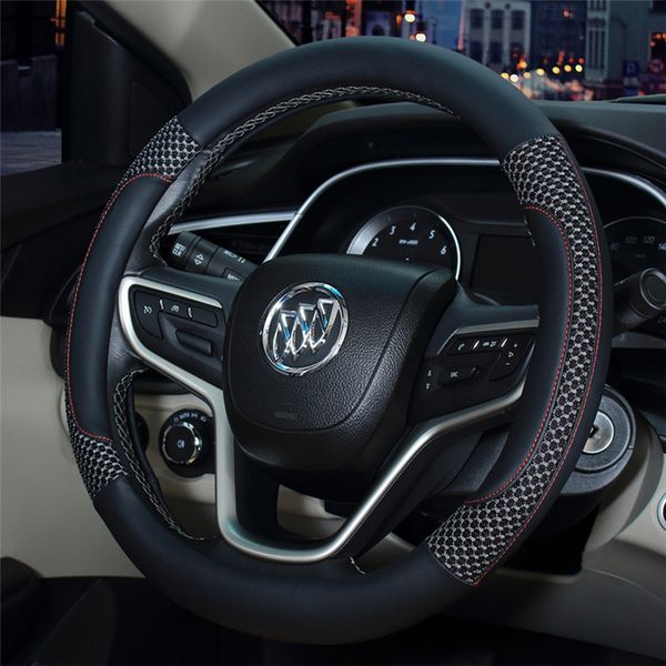 

dermay black car sport steering wheel cover pu leather auto steering covers universal 38cm wheel covers car inter accesso