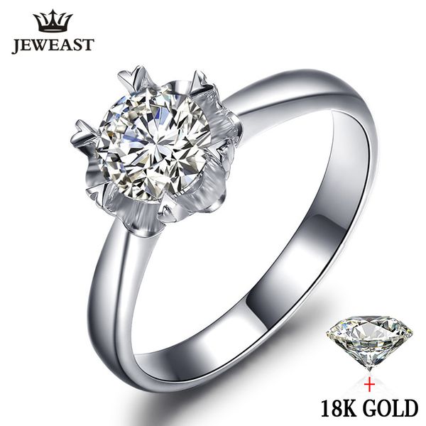 

18k gold diamond ring female women girl lover couple classic single snowflakes romantic marry wedding propose custom party good, Golden;silver