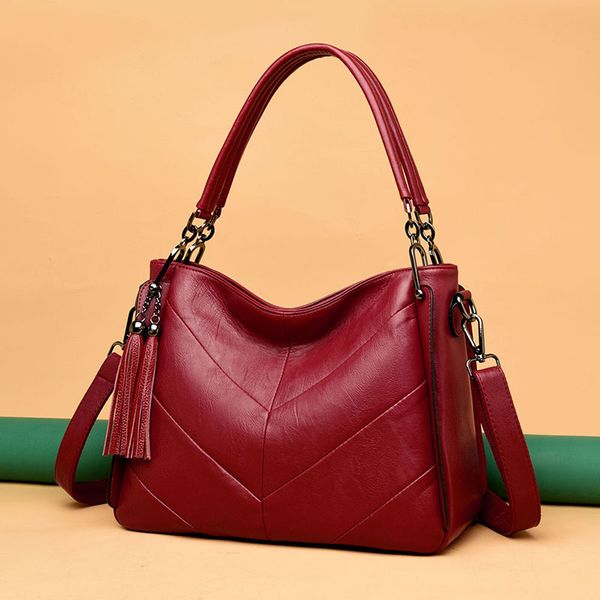 

2020 моды кожа красный женщин сумки качества из натуральной кожи овец женщин сумки на ремне большой емкости леди повседневные сумки totes дл