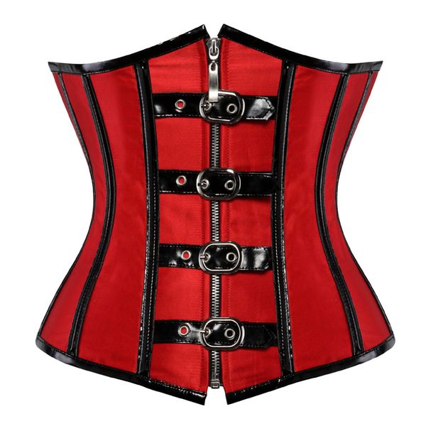 

xs-3xl women's gothic steampunk corset steel boned underbust corsets and bustiers shapewear waist trainer cincher corselet, Black;white