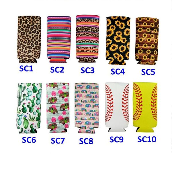 

330ml lily elongated cup leeve neoprene can cup cover colorful unflower floral pattern cup holder beverage cooler protector new a42701