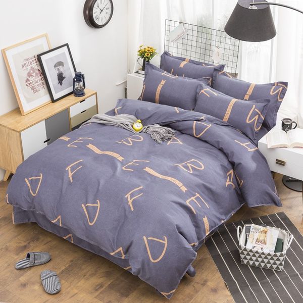 

twin full  king size bedding set gray brown duvet/quilt cover bed fitted sheet set ropa de cama parrure de lit