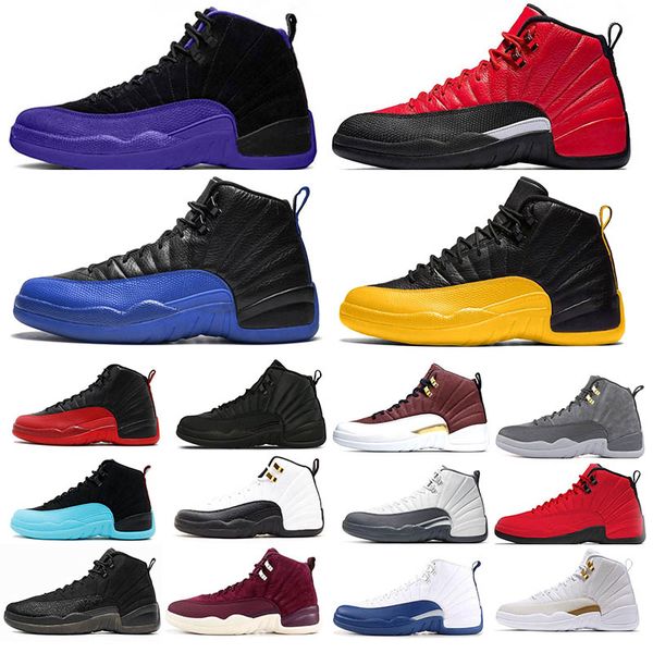 

jumpman 12 12s men basketball shoes winterized reverse flu game royal dark concord university gold wolf grey cny sports sneakers