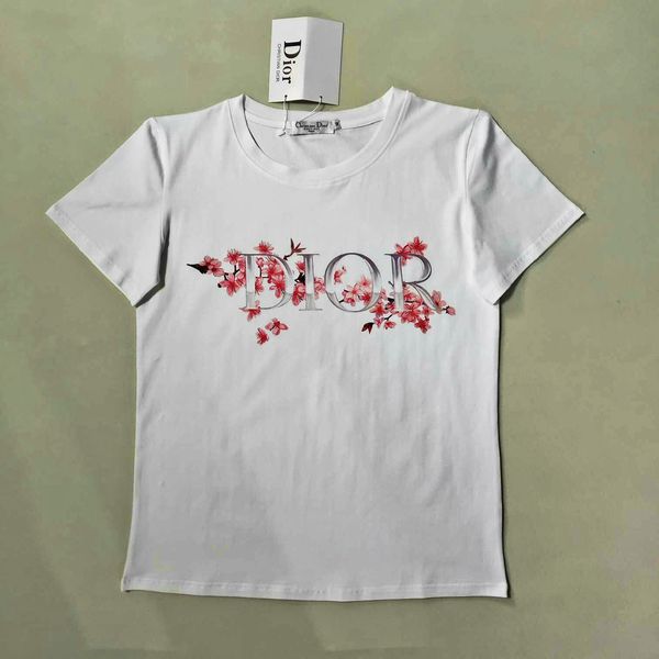 

2019 new arrival women 039 t hirt luxury de igner for ummer fa hion print of cherry blo om pattern with two color l whole ale