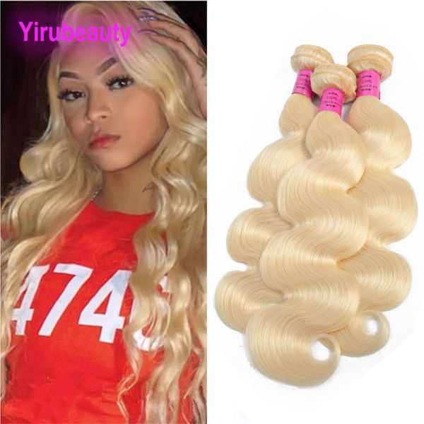 Бразильская девственная человеческие пакеты для волос 613# блондинка гладкие прямые волосы Remy плетения прямо 8-30-дюймовые блондинка великолепные 3 штуки/лот