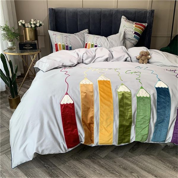 Fashion Luxury Designer Bedding Sets 100 Cotton 60s Pencil