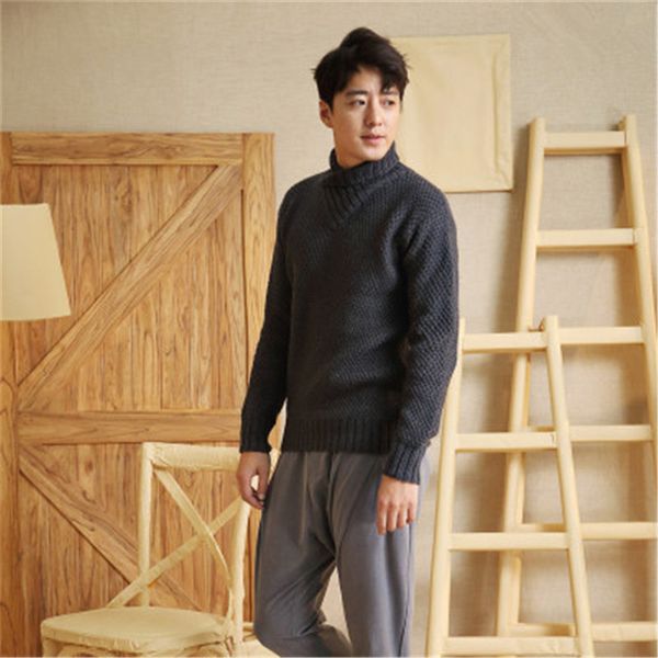 

high grade 100% hand made pure wool turn-down collar knit women brief solid slim h-straight pullover sweater one&over size, White;black