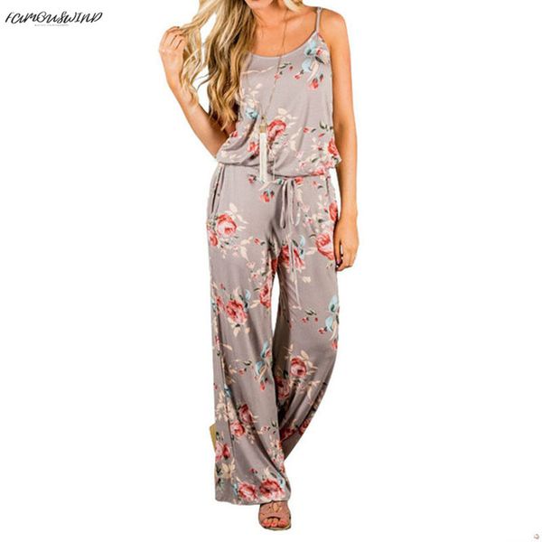 

floral women floral jumpsuit fashion spaghetti strap pants long playsuits casual beach wide leg jumpsuits overalls gv736, Black;white
