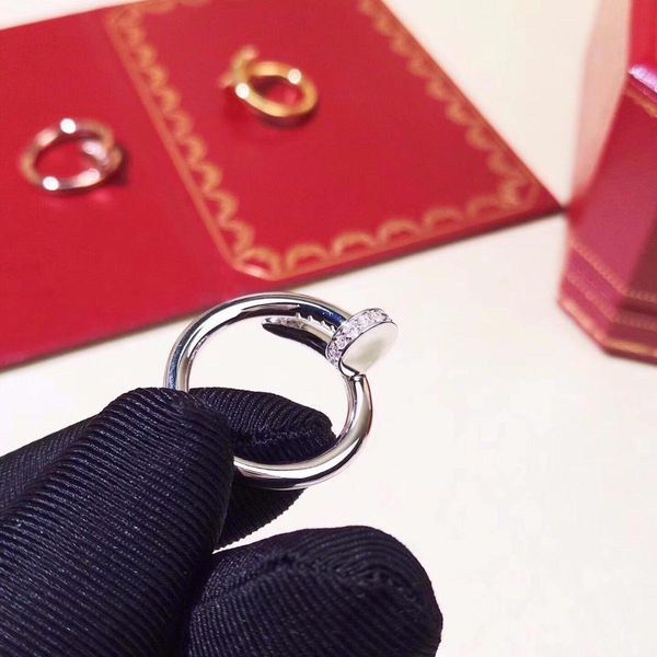 

new fashion jewelry ladies ring 316l titanium steel nails ring nails ring vacuum plating never fade engraving original cloth bag for gifts, Silver