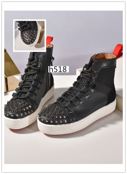 

with box new men designer running red shoes krystal spike sock trainers bottom sneakers neoprene rivet sneaker for1, Black
