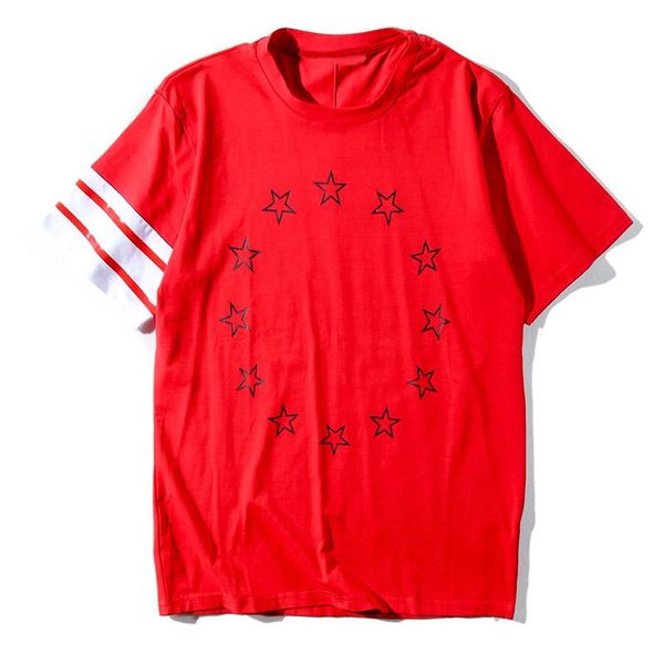 

19ss luxury mens конструктора тенниски вскользь пару с коротким рукавом мужские star print casual tees черный красный размер s-2xl, White;black
