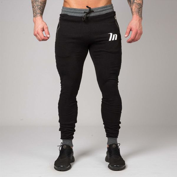 

2020 summer new fashion thin section pants men casual trouser jogger bodybuilding fitness sweat time limited sweatpants, Black