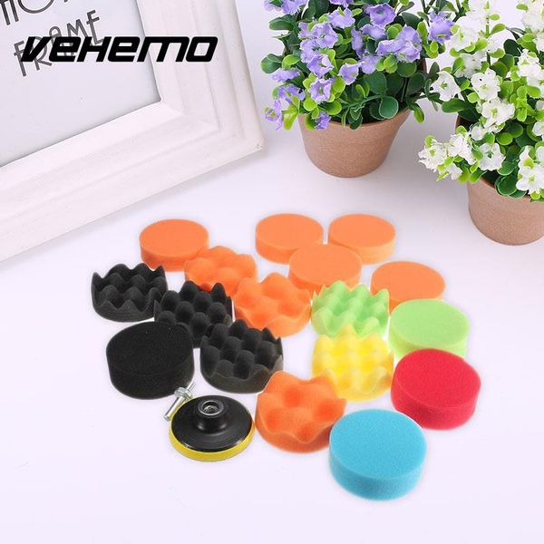 

vehemo 19pcs car vehicle 80mm polishing pad polisher with m10 drill adapter set
