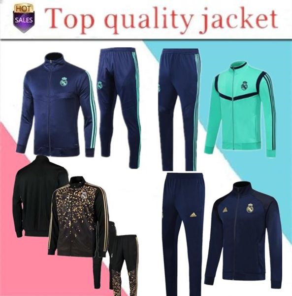 

2019 20 real madrid track uit occer jacket full zipper track uit 2019 2020 real madrid maillot de foot i co urvÃªtement chandal, Black;red