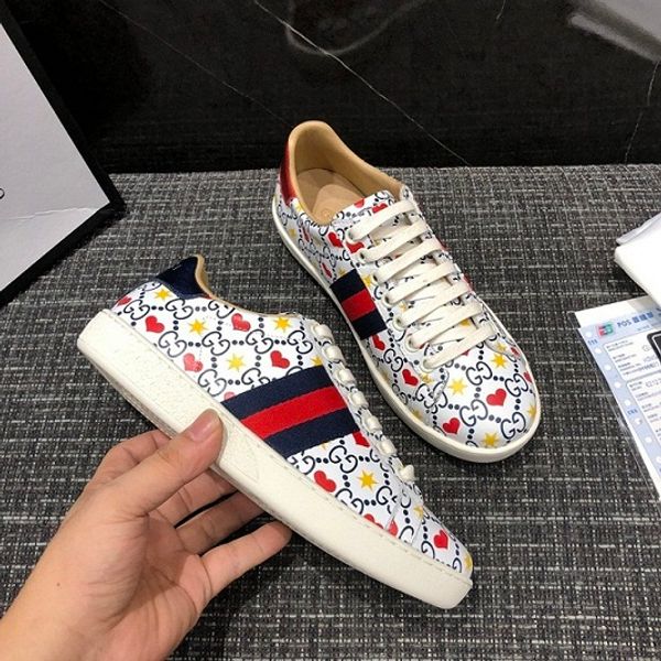 

2020 brand casual shoes ace green blue red stripe bee tiger snake sneaker for men women big size 35-45, Black