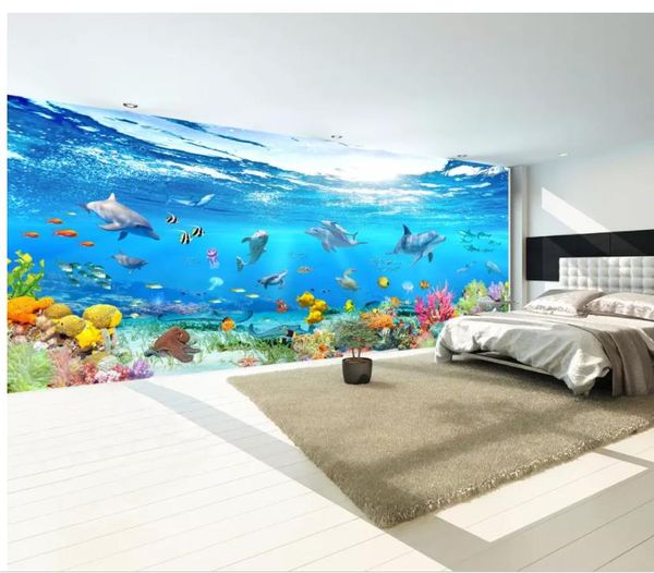 

underwater world whole house 3d tv background wall modern living room wallpapers