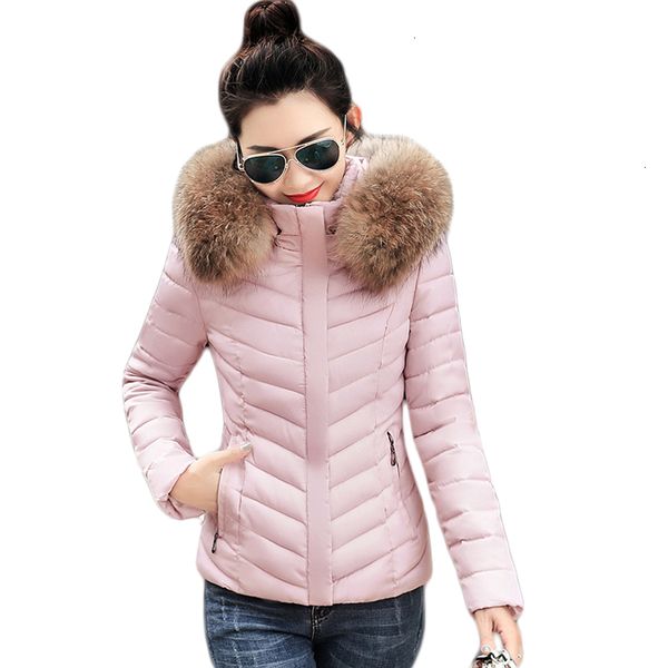 

2019 winter jas women with fur hooded warm women jas plus size 3xl 4xl short parka camperas mujaher cm783, Black
