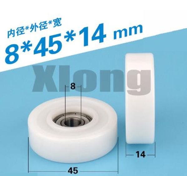 

4pcs 8*45*14mm pom acetal resin quantity pulley 608 bearing wheel plane roller guide wheel nylon rolling wheel