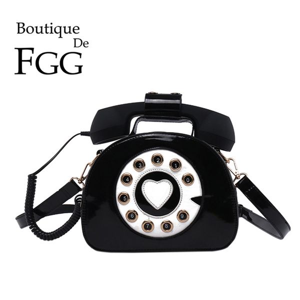 

boutique de fgg novelty telephone handbags women pu shoulder handbags ladies daily casual crossbody bag