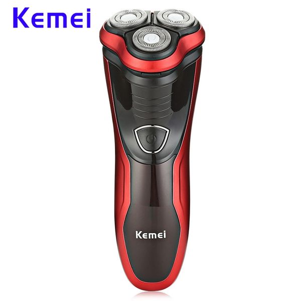 

kemei electric wasbare shaver rechargeable rotary men razor shaver with 3d shaving heads hair removal scheren machine