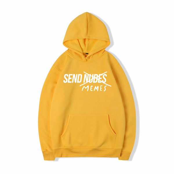 

pkorli send me memes sweatshirt men women funny jumper hoodies crew neck memes gamer sweatshirt hoody with a cap, Black