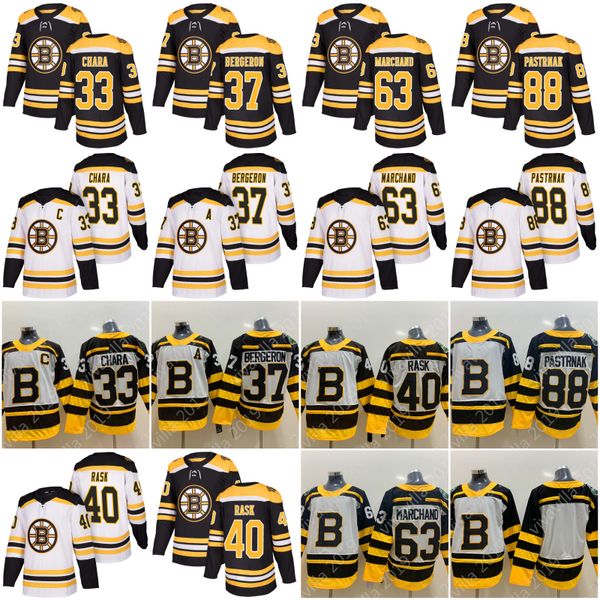 

2019 Winter Classic Boston Bruins 63 Brad Marchand 37 PatriceBergeron David Pastrnak David Krejci 30 Chara 40 Rask Stitched Hockey Jerseys