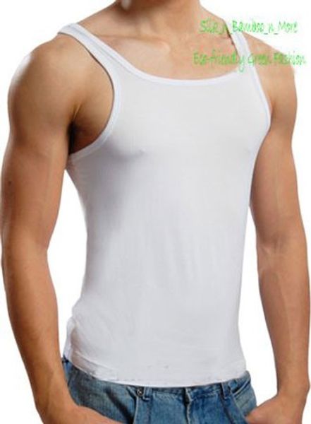 

special offer nwt mens bamboo fiber sleeveless tank size l xl, White;black