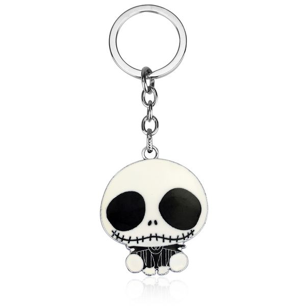 

skull shape pendant keychain zinc alloy meterial car bag keyring accessaries for children halloween small gifts, Silver