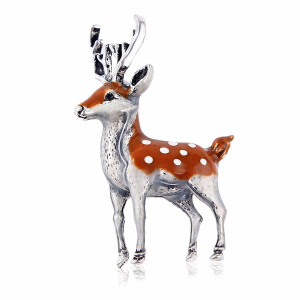 

high archives temperament simulation animal cartoon lovely sika deer christmas brooch accessories brooch, Gray