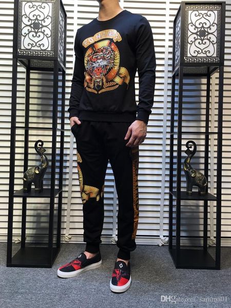 

роскошный дизайнерский бренд ed лучший вариант осень мужчины одежда свет хлопка палку дрель leopard зерна костюмы фуфайка пальто sweatsuit 2, Gray