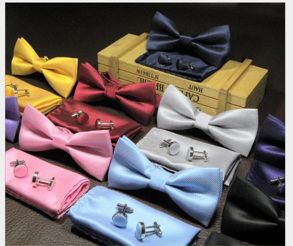 

3-piece suit tie men's formal party jacquard polyester fine plaid british and korean version bow, Blue;purple