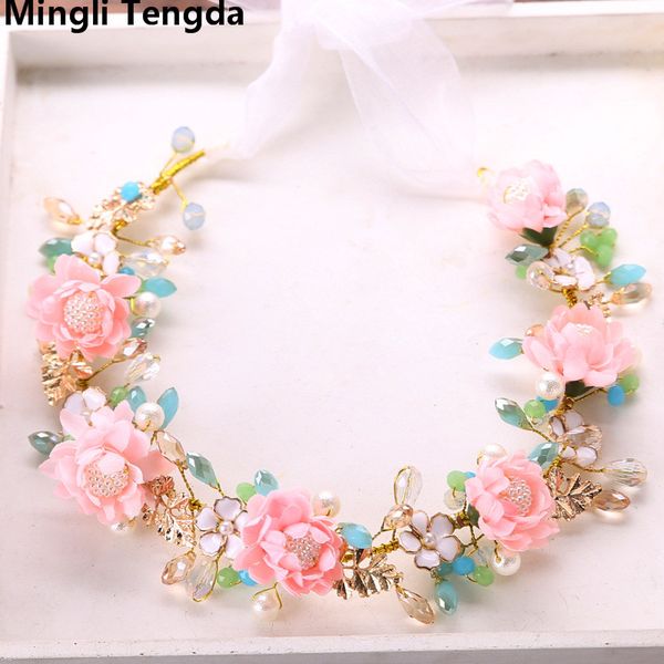 

mingli tengda 2018 high qualit bride flowers elegant wedding flowers for hair women's headwear party wedding accessories
