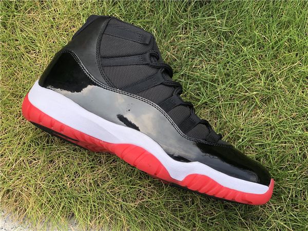 

2019 new release 11 bred back man 11s black red basketball shoes real carbon fiber sneakers og quality with box 378037-06130