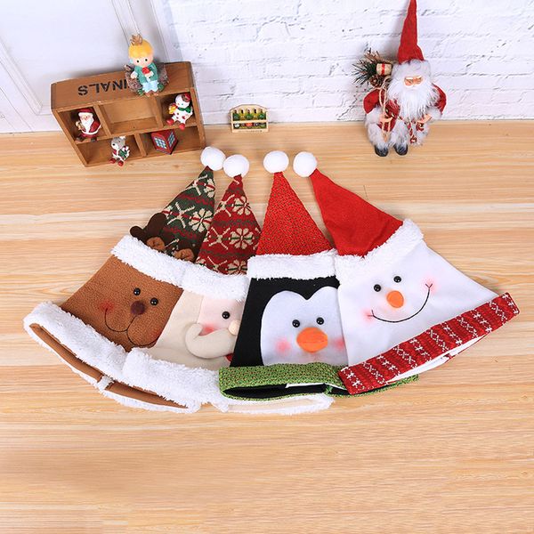 

christmas hat new christmas holiday stars print xmas multicolor cute cap for santa claus gifts nonwoven hats festival party #45
