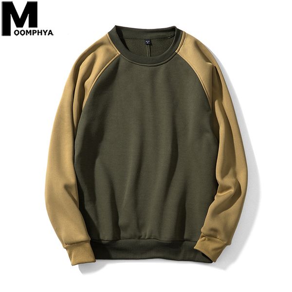 

moomphya 2019 streetwear splicing raglan sleeve sweatshirt hip hop men loose men sweatshirt warm fleece mens hoodies oversize, Black
