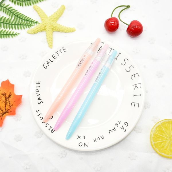 

4pcs cute 0.5mm ballpoint pen blue ink office oily writing pen fresh simple ballpoint stationery, Blue;orange