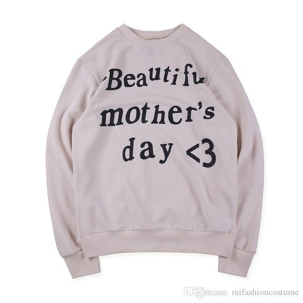 

19fw hip hop stars kanye west sunday service beautiful mother day skateboard hoodie cool pullover men women cotton long sleeve casual hoodie, Black